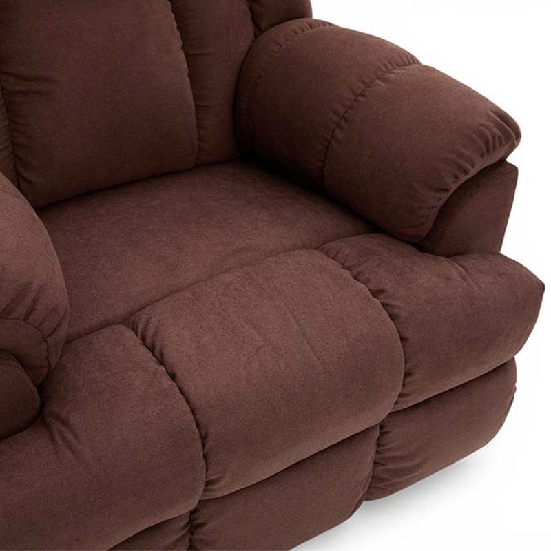 Sillón Reclinable Morton Mecedor Tapizado Color Café para Sala o Descanso
