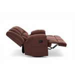 Sillón Reclinable Morton Mecedor Tapizado Color Café para Sala o Descanso