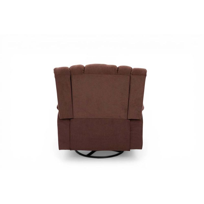 Sillón Reclinable Morton Mecedor Tapizado Color Café para Sala o Descanso