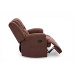 Sillón Reclinable Morton Mecedor Tapizado Color Café para Sala o Descanso