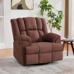 Sillón Reclinable Morton Mecedor Tapizado Color Café para Sala o Descanso