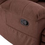 Sillón Reclinable Morton Mecedor Tapizado Color Café para Sala o Descanso