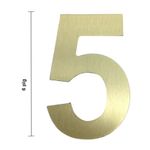 Número 5 para Identificación de Casa Color Dorado de 6 Plg