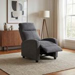 Sillón Reclinable Darwin Tapizado Color Gris para Sala o Descanso