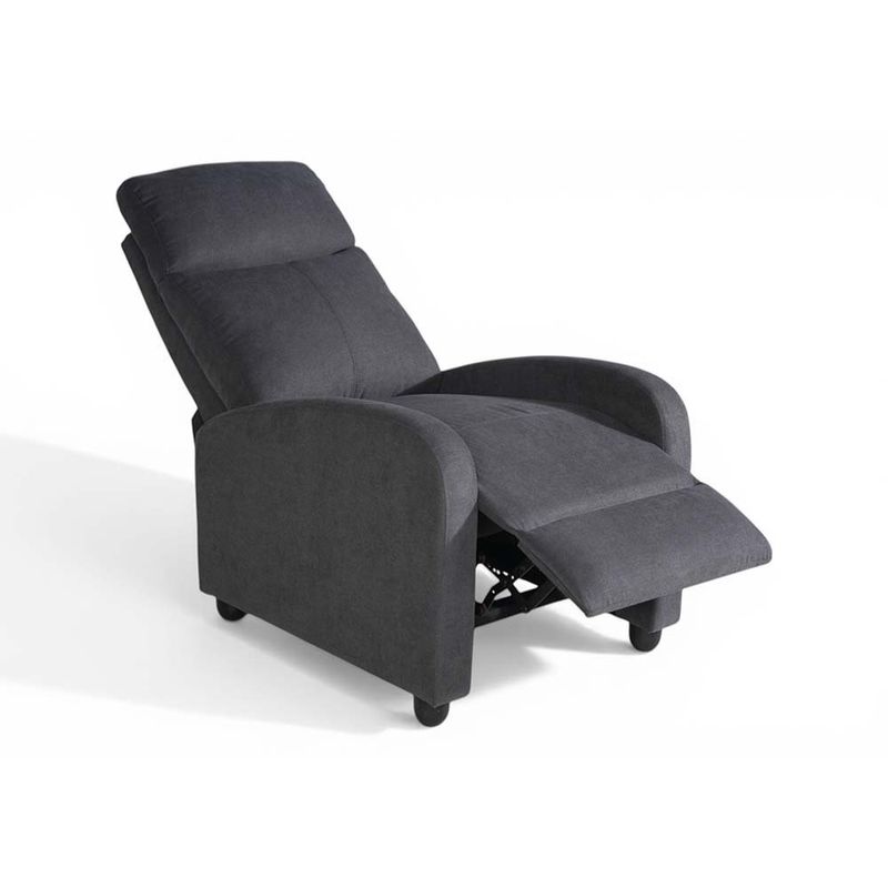 Sillón Reclinable Darwin Tapizado Color Gris para Sala o Descanso