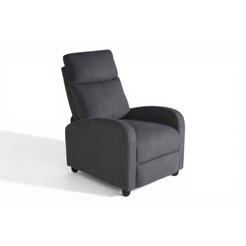 Sillón Reclinable Darwin Tapizado Color Gris para Sala o Descanso