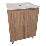 Vanity de Piso MDF con Lavamanos para Baño de 64.5 cm Color Roble Blanco