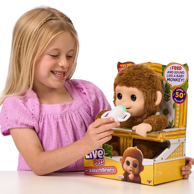 Peluche Interactivo Little Live Pets Baby Monkey Mango con Sonidos