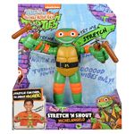 Figura Tortugas Ninja TMNT Michelangelo Stretch N Shout con Sonido