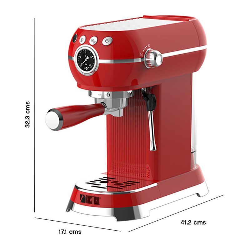 Maquina para Expreso de 15 Bares y 1 Litro Color Roja
