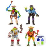 Pack de 4 Figuras Tortugas Ninja TMNT Turtles in Disguise con Accesorios