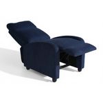 Sillón Reclinable Darwin Tapizado Color Azul para Sala o Descanso