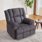 Sillón Reclinable Morton Mecedor Tapizado Color Gris para Sala o Descanso