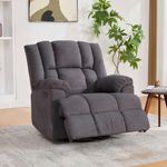Sillón Reclinable Morton Mecedor Tapizado Color Gris para Sala o Descanso