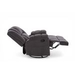 Sillón Reclinable Morton Mecedor Tapizado Color Gris para Sala o Descanso