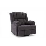 Sillón Reclinable Morton Mecedor Tapizado Color Gris para Sala o Descanso