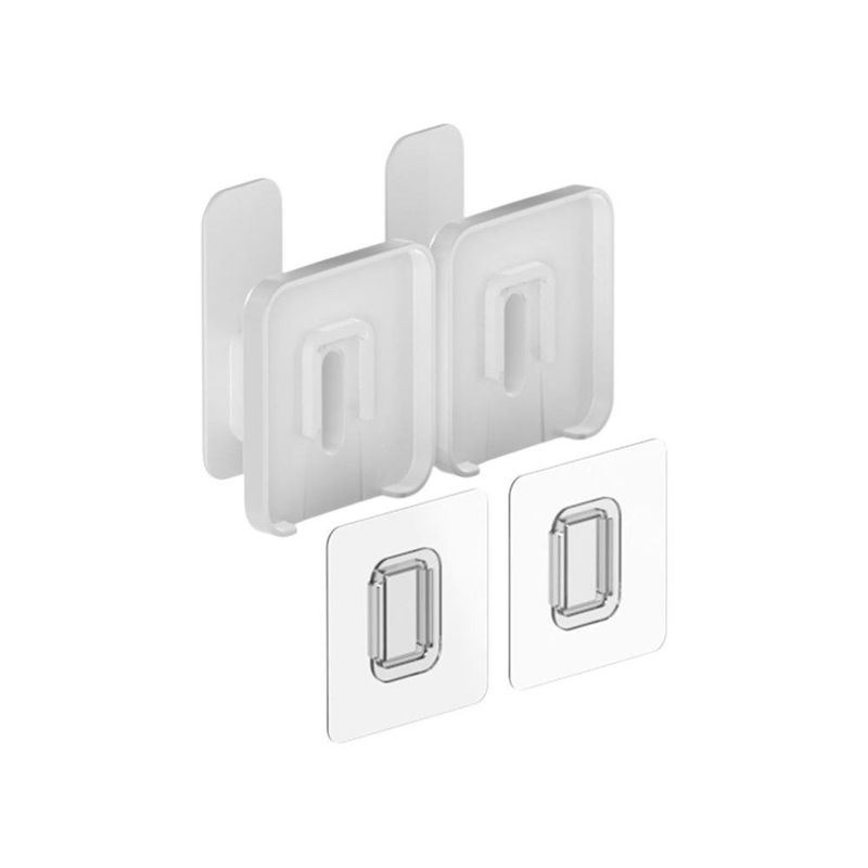 Set de 2 Ganchos de Pared Adhesivos para Baño Color Blanco