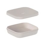 Jabonera de Baño con Tapadera Color Beige