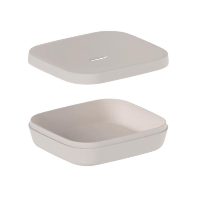 Jabonera de Baño con Tapadera Color Beige