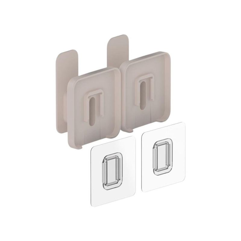 Set de 2 Ganchos de Pared Adhesivos para Baño Color Beige