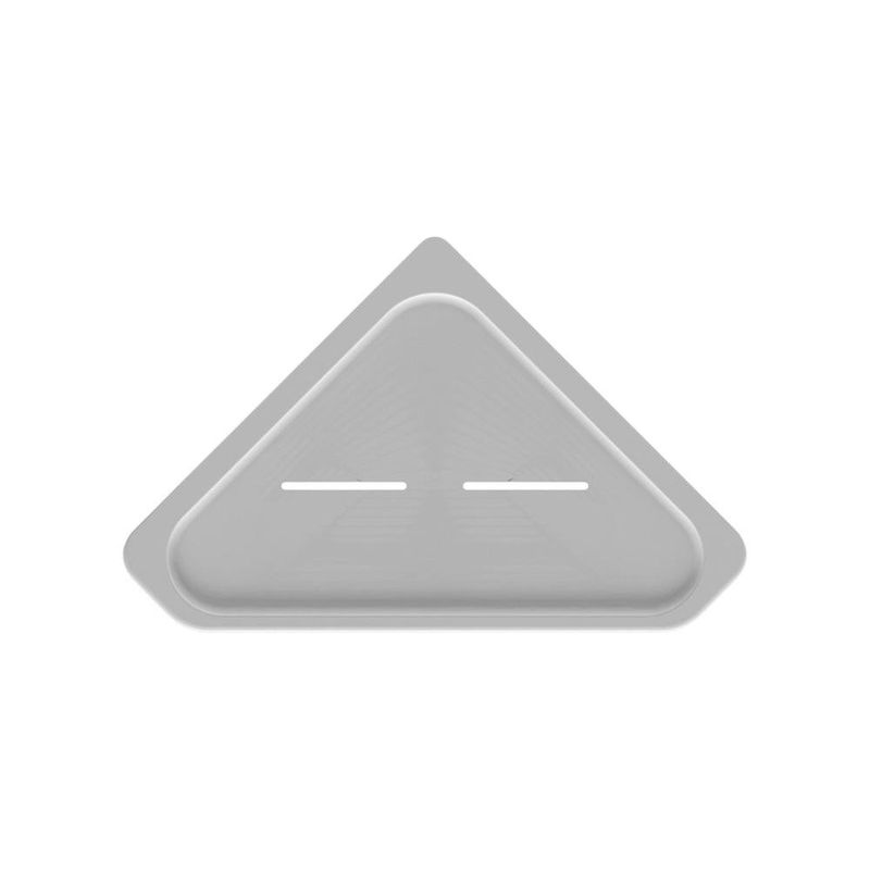 Estante de Pared de Esquina Adhesivo para Baño Color Blanco