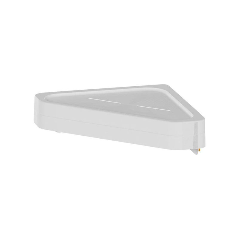 Estante de Pared de Esquina Adhesivo para Baño Color Blanco