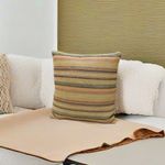 Cojín Decorativo Relleno Tipo Tejido Rayas Horizontales 45 x 45 cm Cuadrado Multicolor