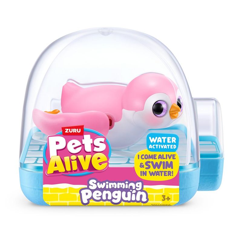 Figura de Mascota Acuática Pets Alive Pingüino Nadador Activado por Agua - Presentación Surtida