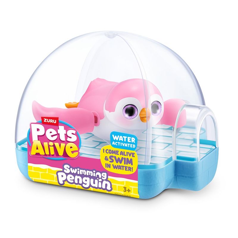 Figura de Mascota Acuática Pets Alive Pingüino Nadador Activado por Agua - Presentación Surtida