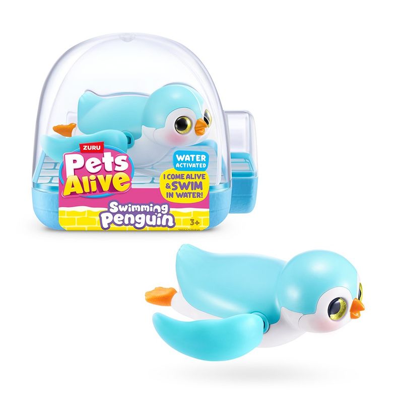 Figura de Mascota Acuática Pets Alive Pingüino Nadador Activado por Agua - Presentación Surtida