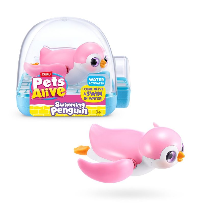 Figura de Mascota Acuática Pets Alive Pingüino Nadador Activado por Agua - Presentación Surtida