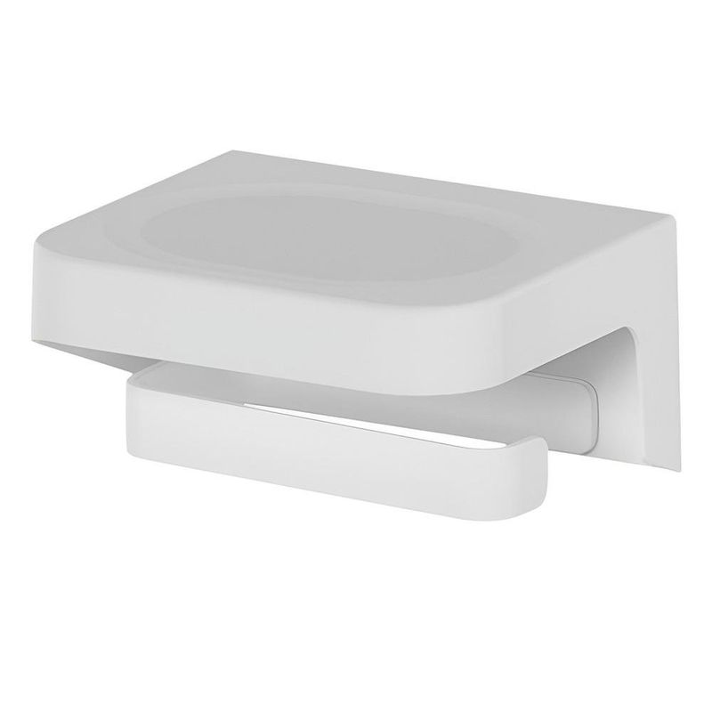 Porta Rollo Adhesivo de Papel Higiénico para Baño Color Blanco