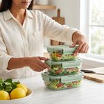 Set de 3 Contenedores Herméticos con Tapadera para Alimentos Color Verde Claro