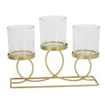 Candelero Dorado para 3 Velas