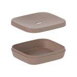 Jabonera de Baño con Tapadera Color Marrón