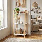 Organizador de Bambú de 3 Niveles de 76 x 36 x 34.5 cm Color Café Natural y Blanco