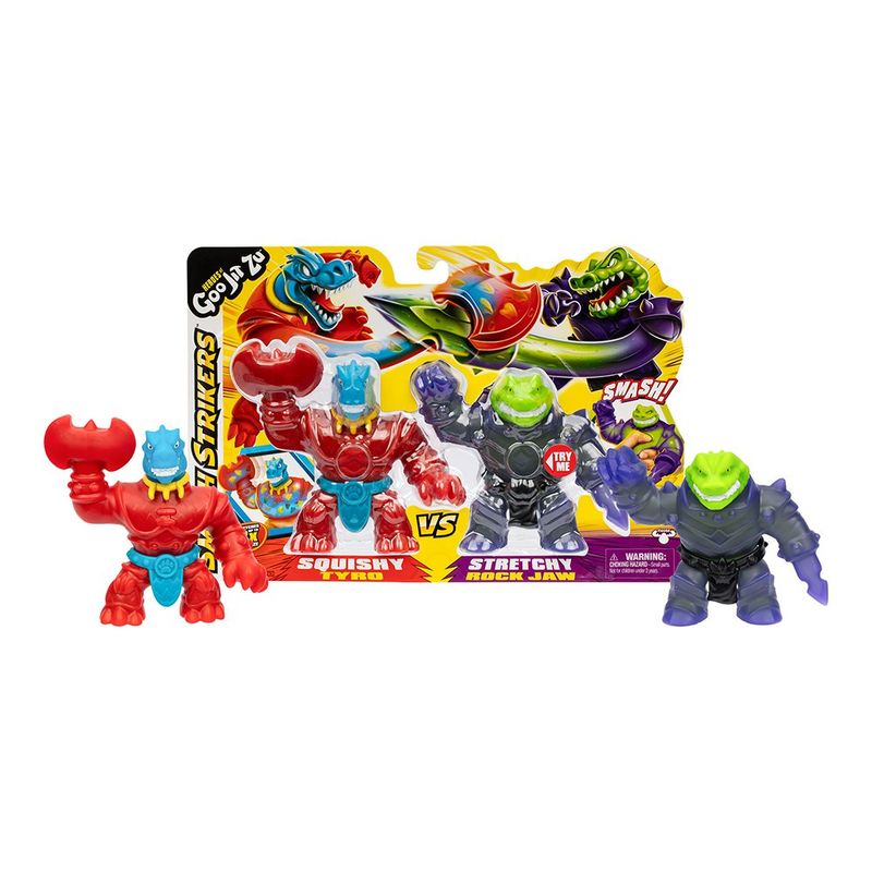Figura Elástica Goo Jit Zu Smash Strikers Pack Doble Tyro vs Rock Jaw
