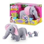 Set Pets Alive Mamá Elefante con Bebés Sorpresa y Sonidos Interactivos