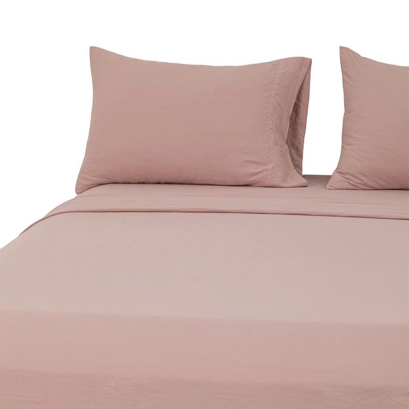 Set de Sábanas Queen 4 Piezas de Microfibra 95 GSM Color Rosado