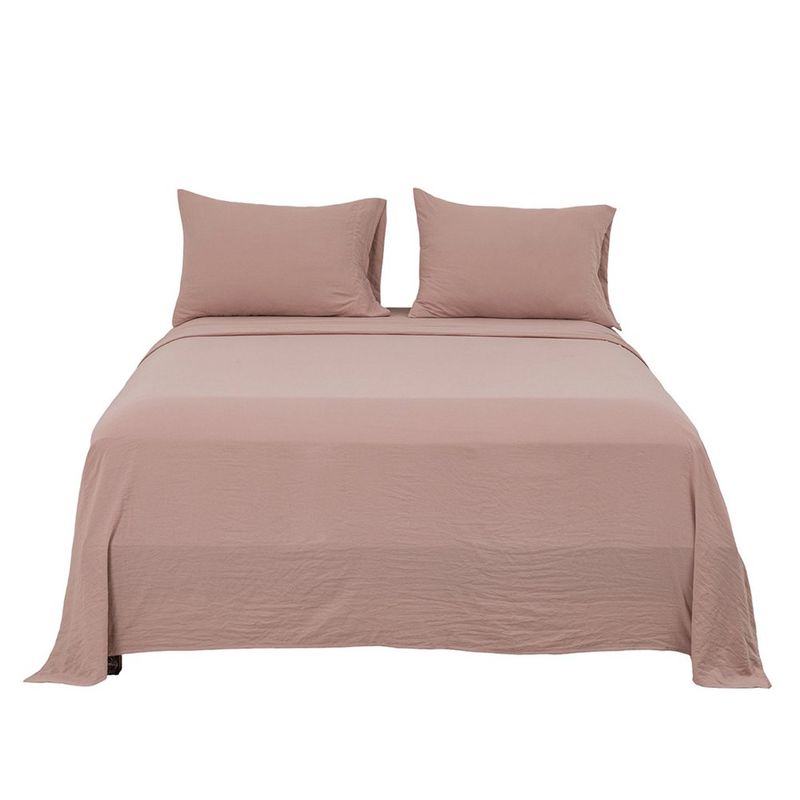 Set de Sábanas Queen 4 Piezas de Microfibra 95 GSM Color Rosado