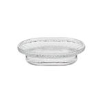 Set de 3 Piezas de Accesorios de Vidrio con Detalles Metálicos para Baño Transparente