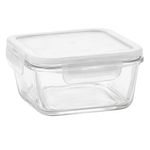 Set de 3 Contenedores Cuadrados de Vidrio con Tapa Transparente