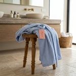 Bata de Baño Tipo Spa Poliéster Suave para Uso Diario Talla M Color Celeste