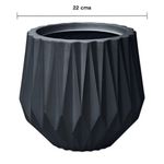Maceta Origami Redonda Decorativa de 22 cm Color Negro