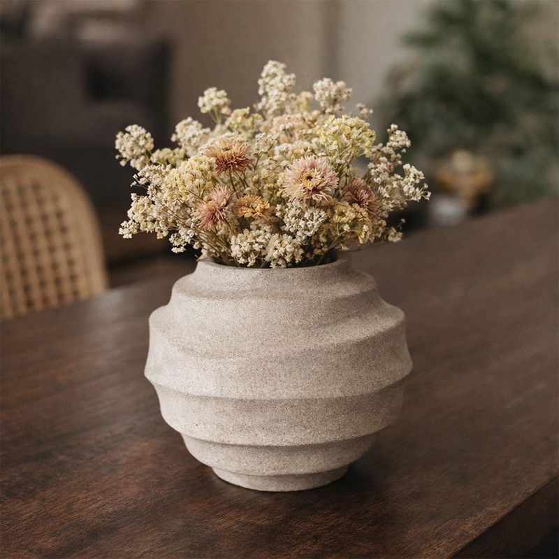 Maceta Wave Ovalada Decorativa de 19 cm en Color Blanco