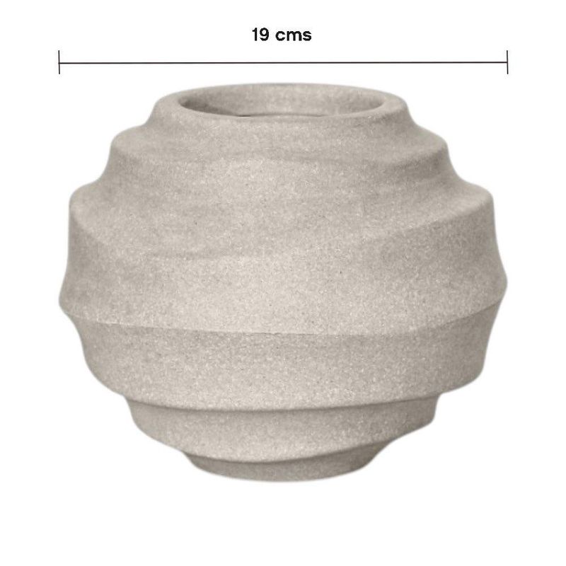 Maceta Wave Ovalada Decorativa de 19 cm en Color Blanco