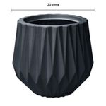 Maceta Origami Redonda Decorativa de 30 cm Color Negro