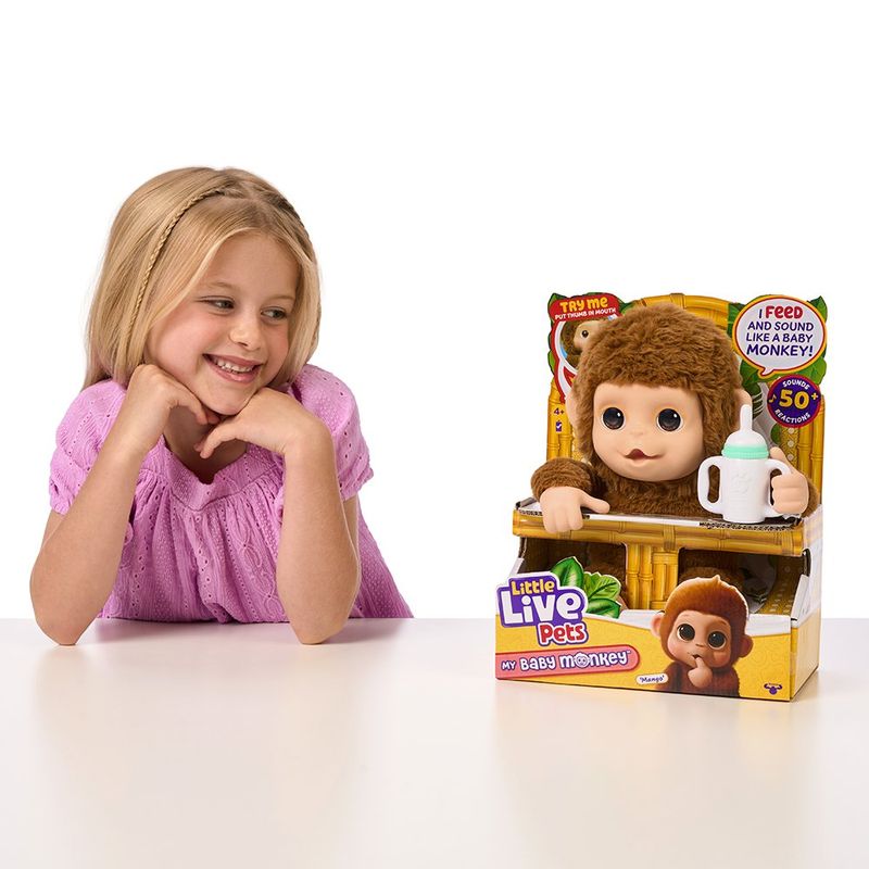 Mascota Interactiva de Mono Little Live Pets My Baby Monkey Mango con Sonidos