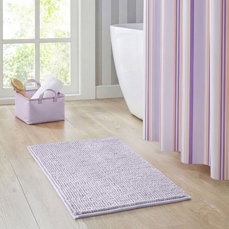 Set de Baño 15 Piezas con Cortina Impermeable y Alfombra Colores Surtidos