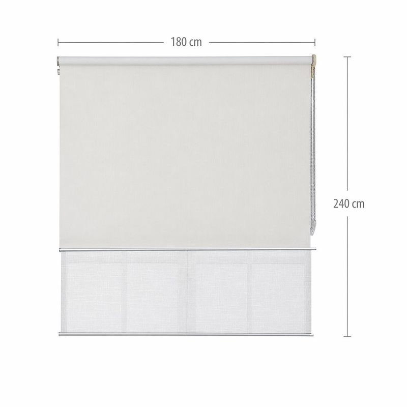 Cortina Enrollable Dia y Noche con Control de Luz 180 x 240 cm Color Ivory